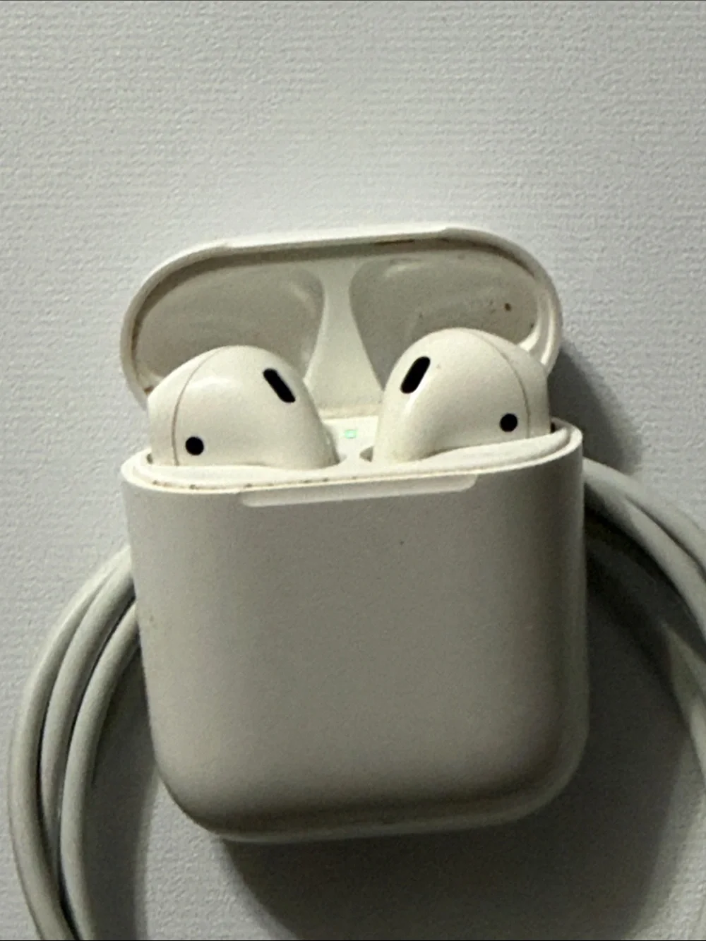 Apple White Earbuds with Charging Case and Lightning Cable model A2031 see descr